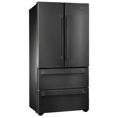 Smeg FQ55FX1 84cm Freestanding Two Door & Two Draw Fridge Freezer  in Finger  Friendly Stainless Steel